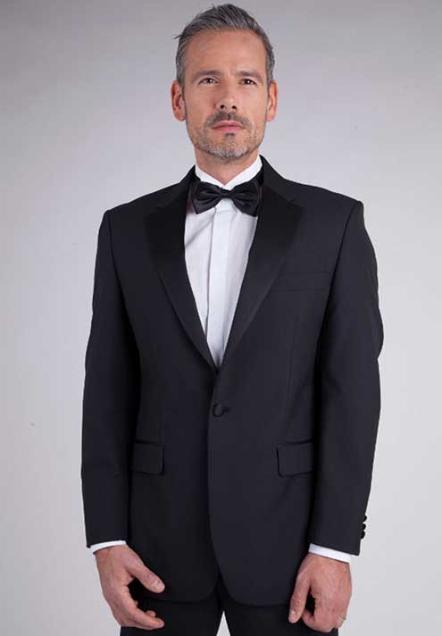 Scott Wool Mix Two Button Evening Suit Jacket Black