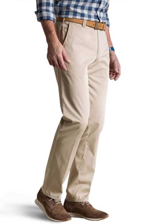 Meyer Beige Fairtrade Stretch Cotton Chinos.