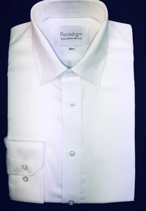 Paradigm By Double Two White Non Iron Cotton Long Sleeve Shirt