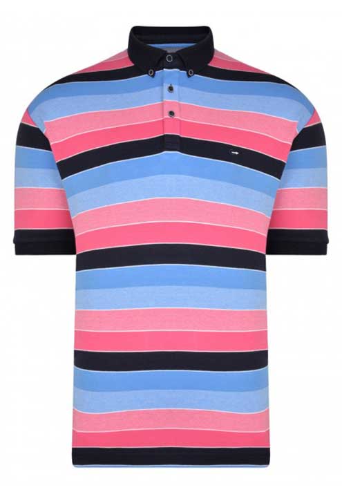 Peter Gribby Multicoloured Polo Shirt In Soft 100% Cotton. size Large Left