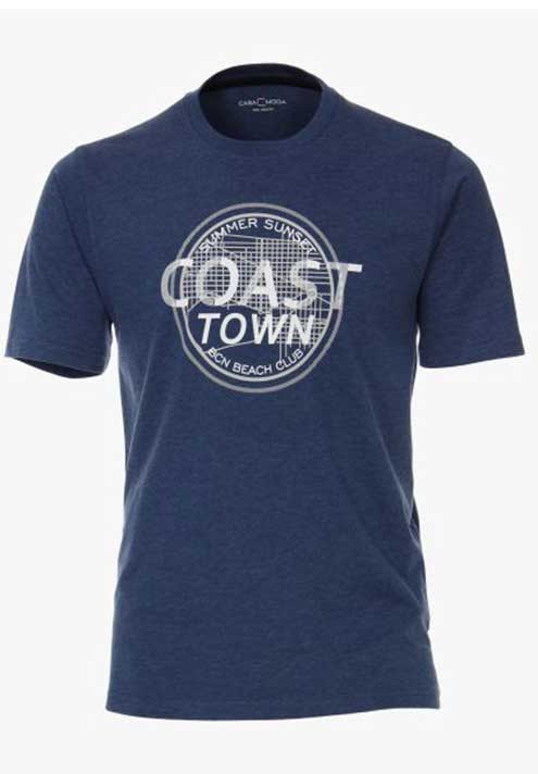 Casa Moda Blue Tee Shirt With Logo. 4XL to 5XL Available
