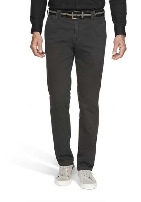 Meyer Charcoal Grey Roma Cotton Stretch Chino Trousers. 52" regular Available
