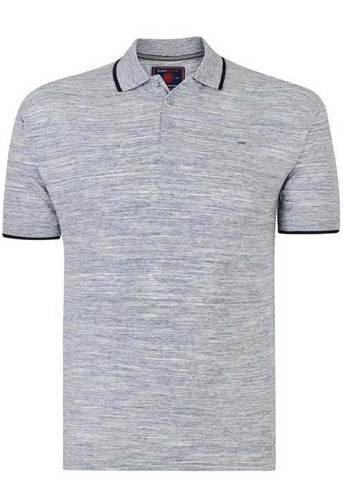 Kam Jeanswear Grey Short Sleeve Polo Shirt. Large Sizes