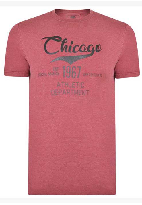 Kam Jeanswear Wine US Themed Short Sleeve Logo Tee Shirt. Large sizes