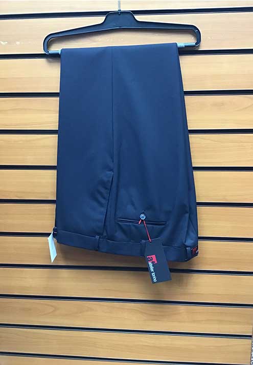 Atelier Torino Plain Navy Trousers. Size 42” Reg Left