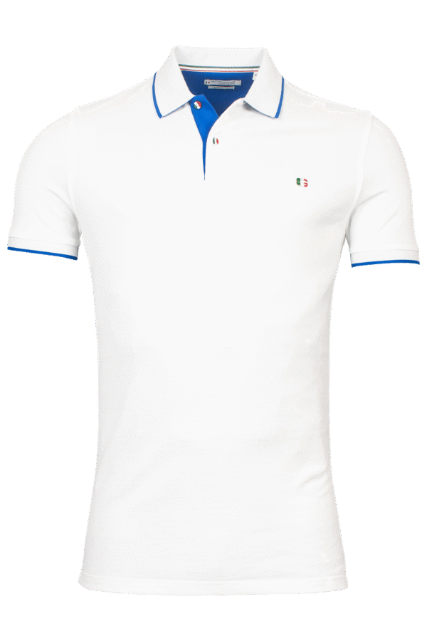 Giordano White Trimmed Poloshirt With Logo Collar