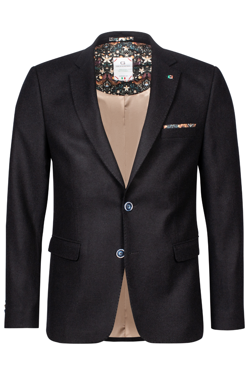 Giordano Black Solid Wool Mix Jacket. 48" Left