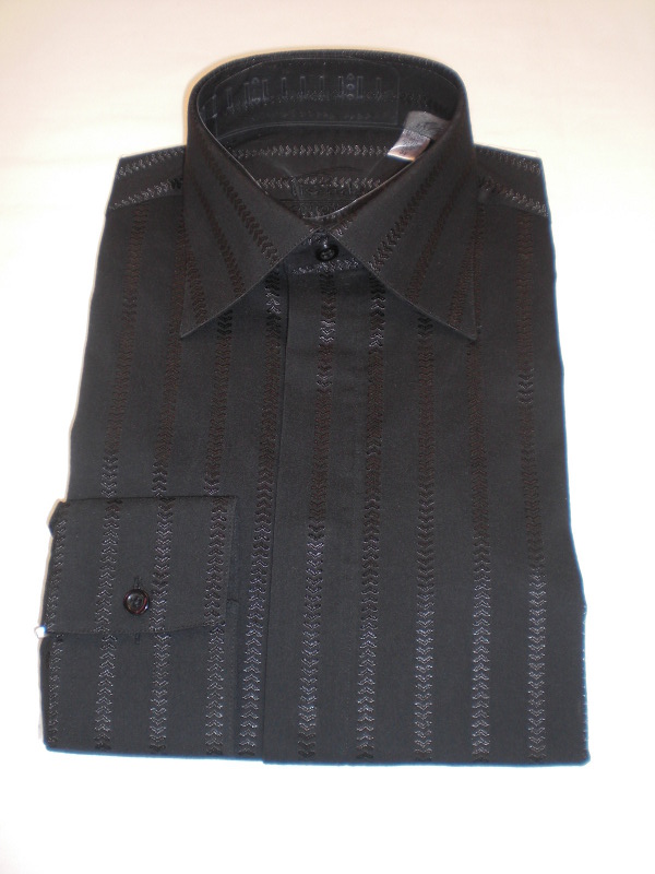 Piscador Black Regular Collar Evening/Party Shirt. Size 15" Left
