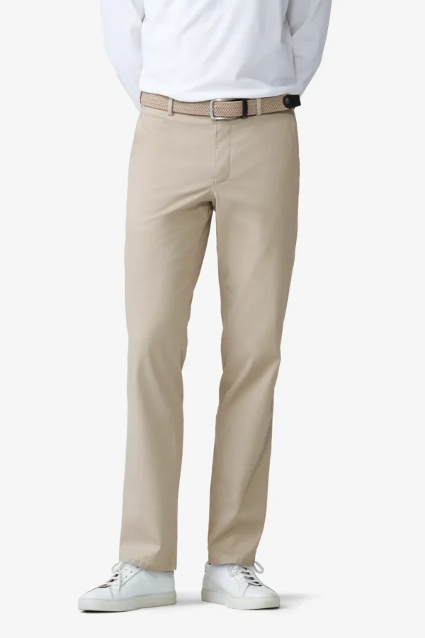 Meyer Beige Stretch Cotton Cotele Fabric Chino Trousers