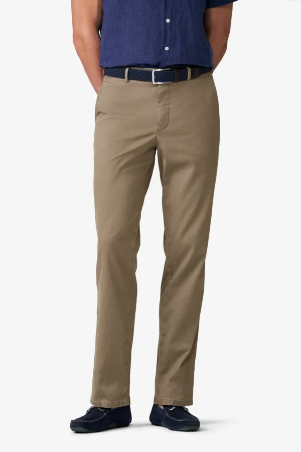 Meyer Sand colour Stretch Cotton Cotele Fabric Chinos